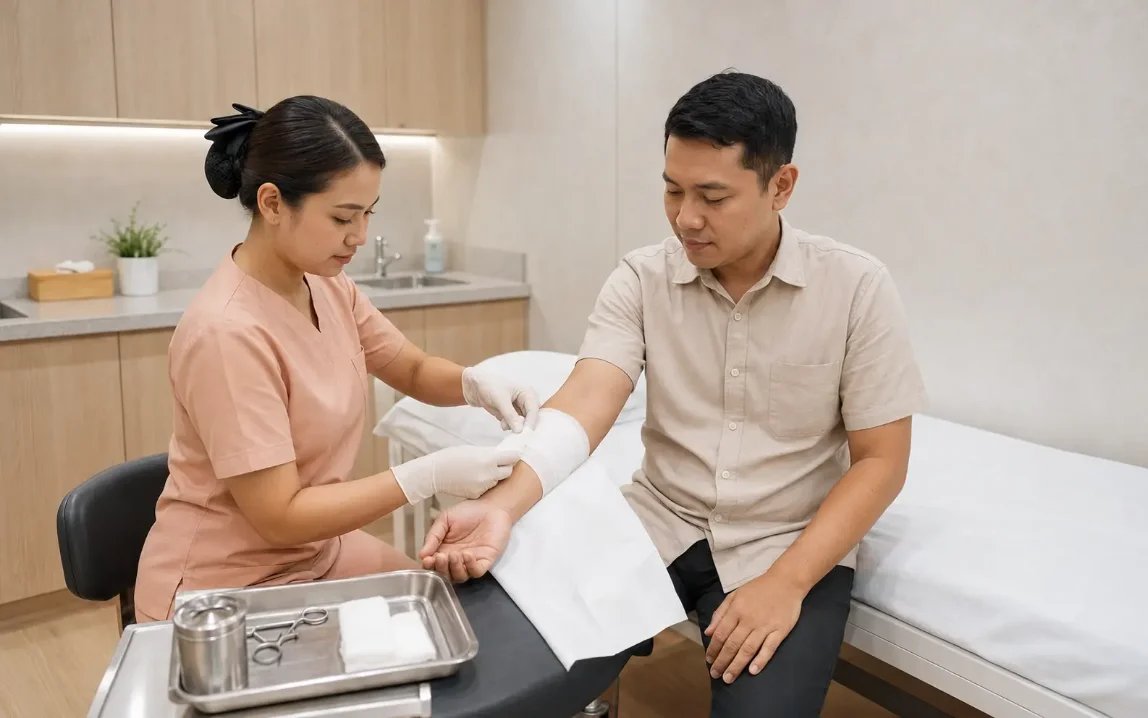 Tindakan perawatan luka oleh tenaga medis Irish Medika